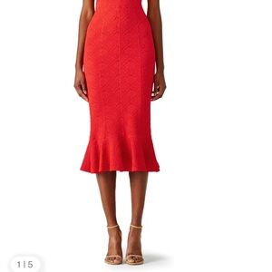 Opening Ceremony Vibrant Red Midi Skirt
